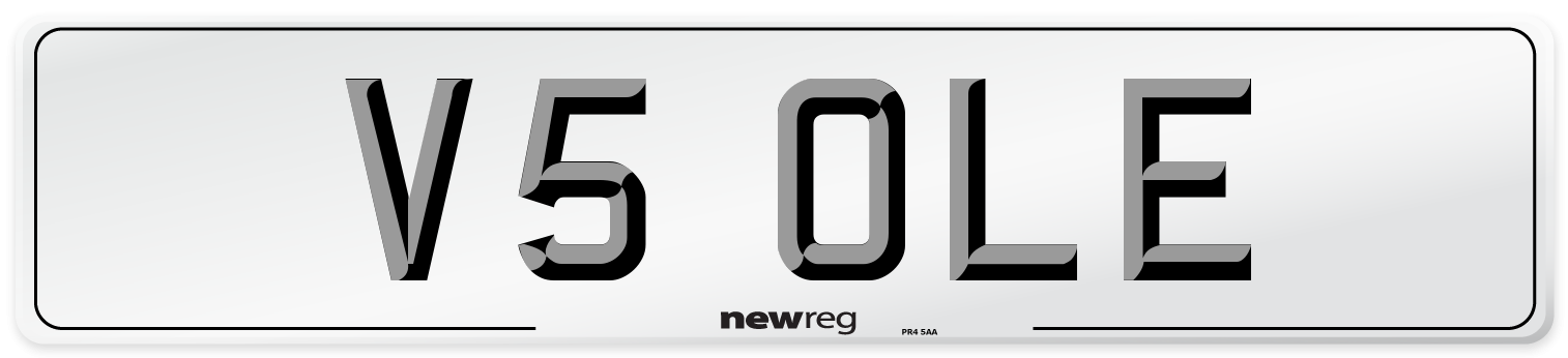 V5 OLE Number Plate from New Reg